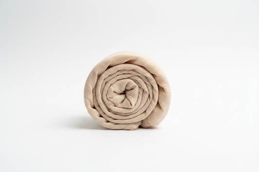 Beige scarf hijab on white background